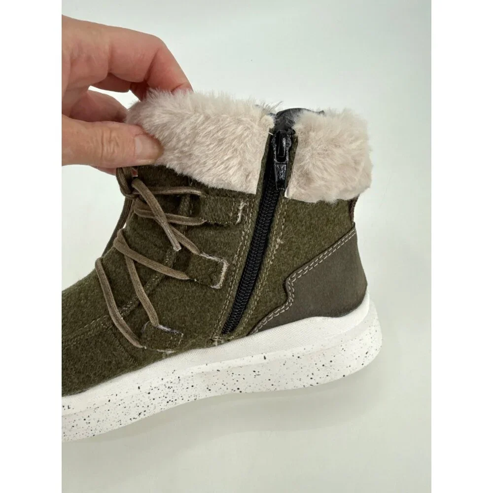 Romika Womens Fleece Olive Green Boots Size 7 7.5 38 Helsinki 01 - Picture 7 of 12